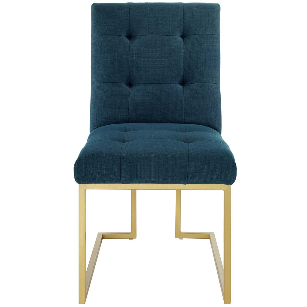 Privy Gold Stainless Steel Upholstered Fabric Dining Accent Chair by Modway