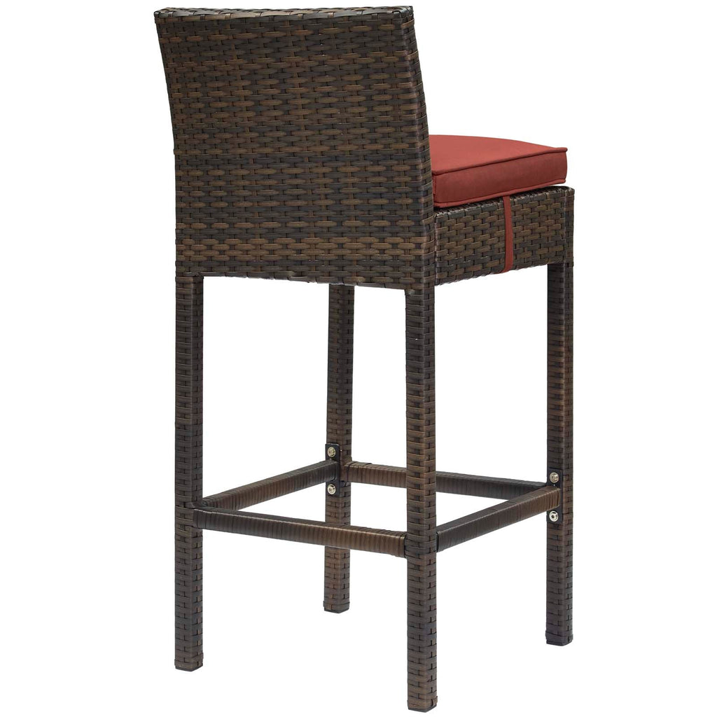 Conduit Outdoor Patio Wicker Rattan Bar Stool in B