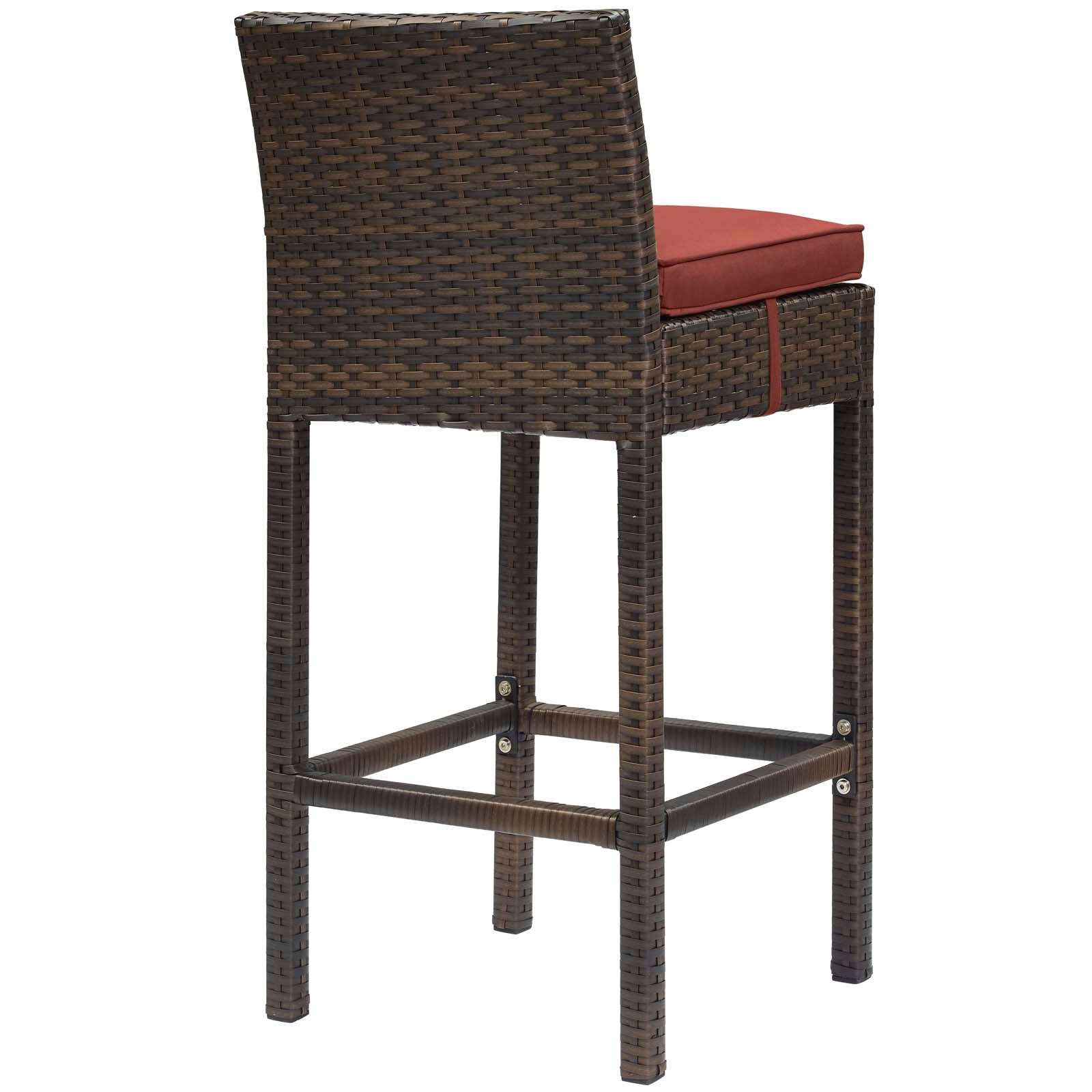 Conduit Outdoor Patio Wicker Rattan Bar Stool in B