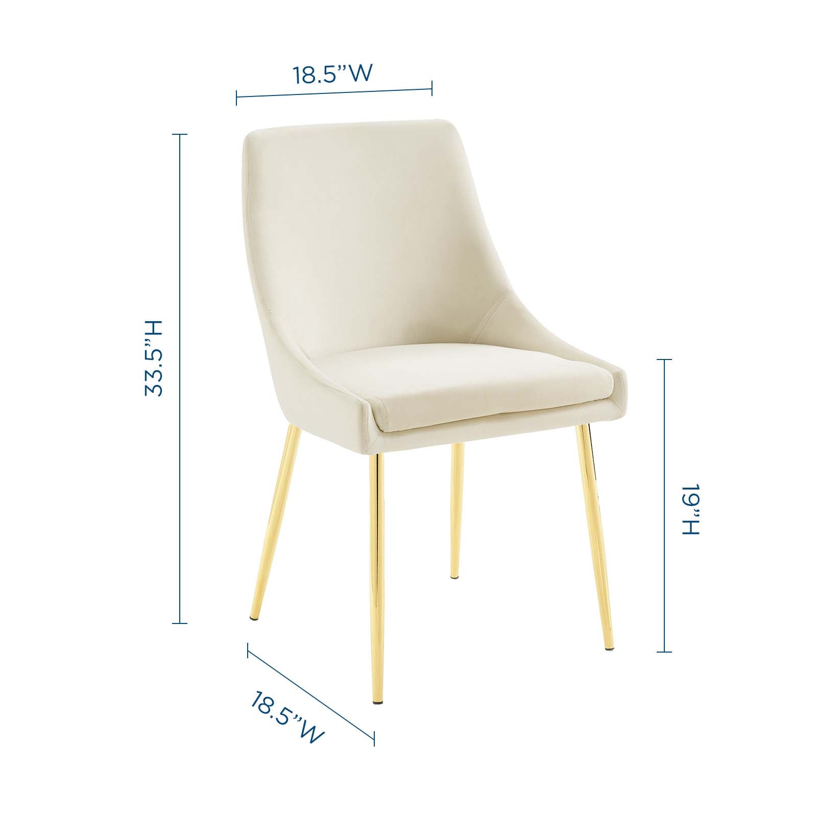 Viscount Performance Velvet Dining Chairs Set of 2 by Modway