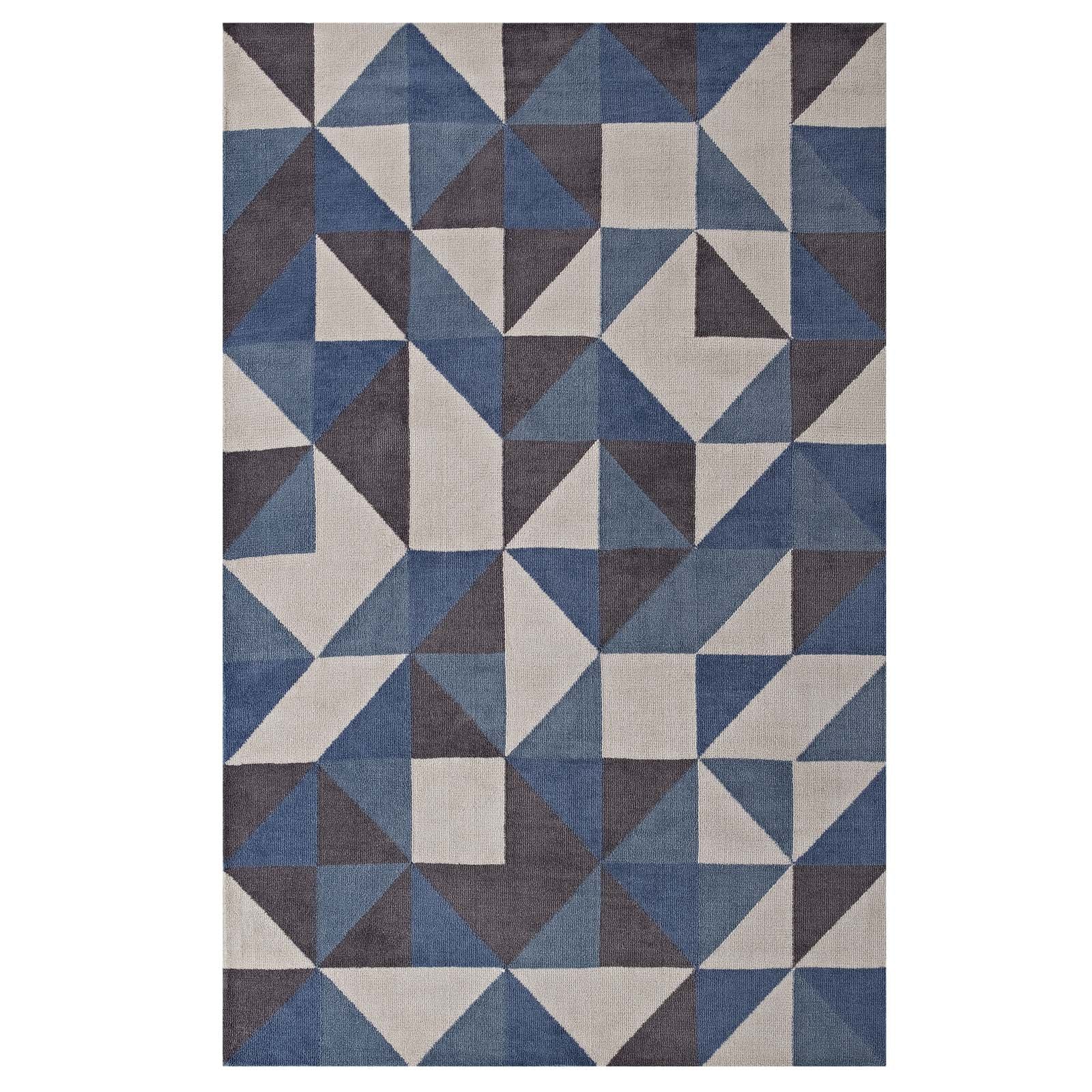Kahula Geometric Triangle Mosaic 8x10 Area Rug by Modway