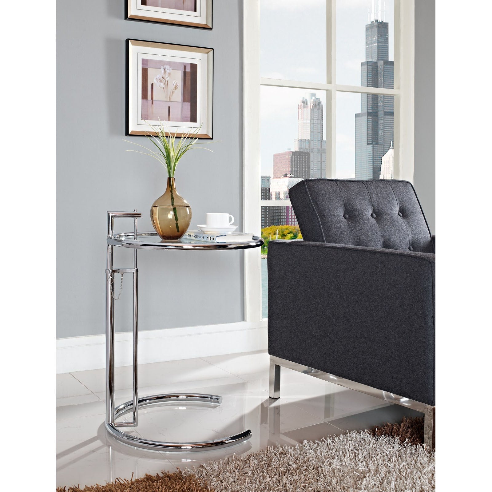 Eileen Gray Metal Side Table by Modway