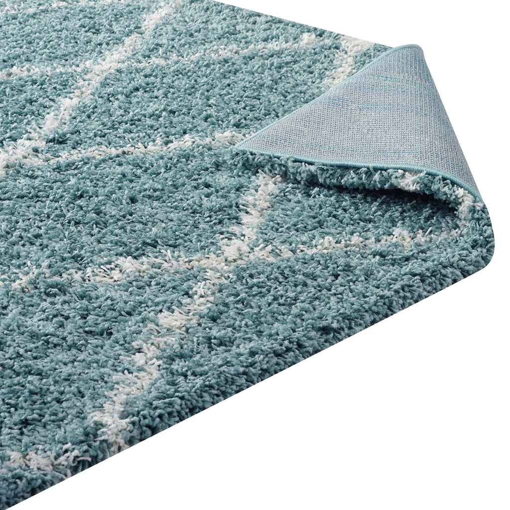 Toryn Diamond Lattice 5x8 Shag Area Rug by Modway
