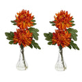 Mum w/Bud Vase Silk Flower Arrangement (Set of 2)