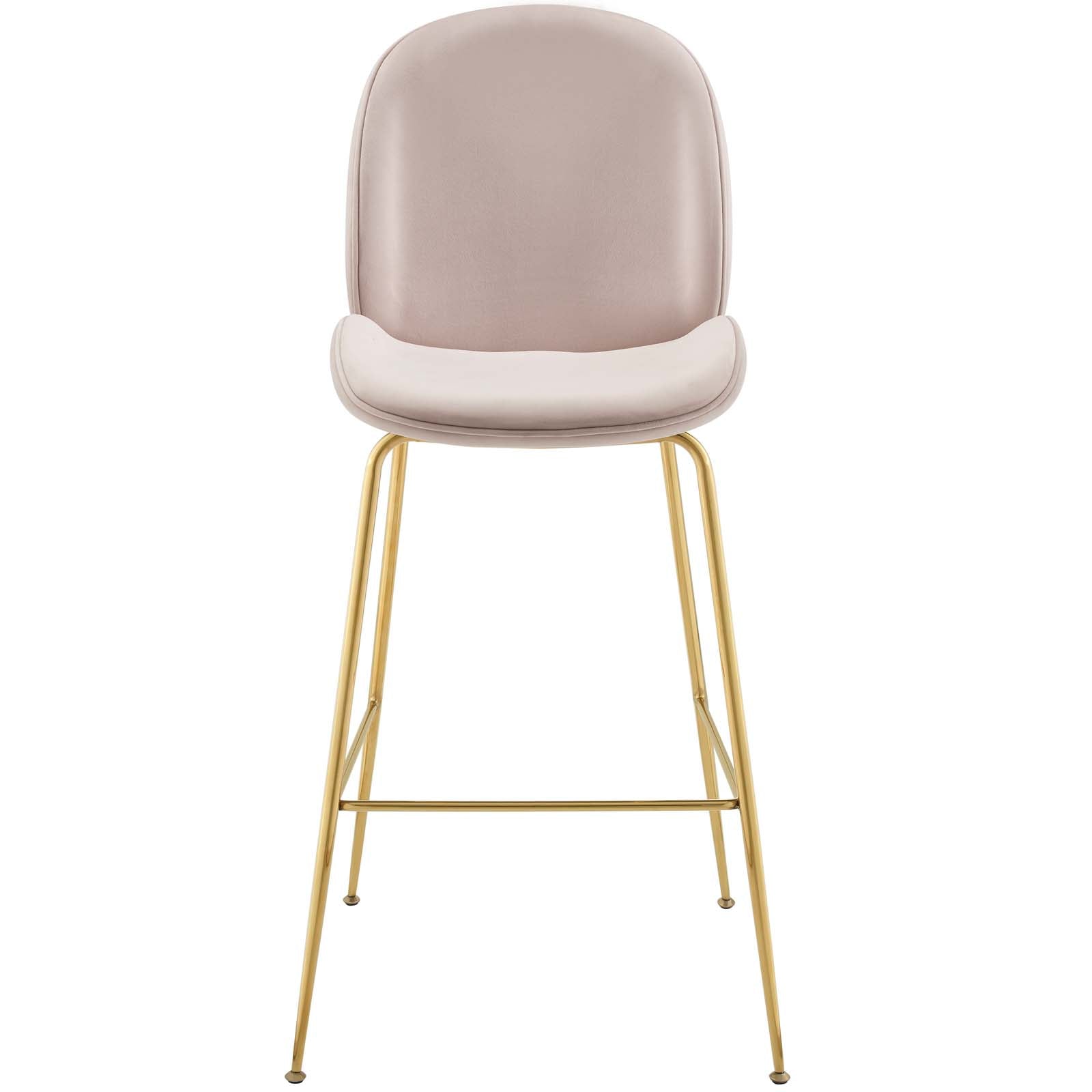 Scoop Gold Stainless Steel Leg Performance Velvet Bar Stool by Modway