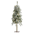 3.5' Flocked Washington Alpine Christmas Tree with 50 White Warm LED lights