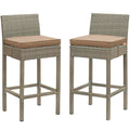 Conduit Outdoor Patio Wicker Rattan Bar Stool Set of 2 by Modway
