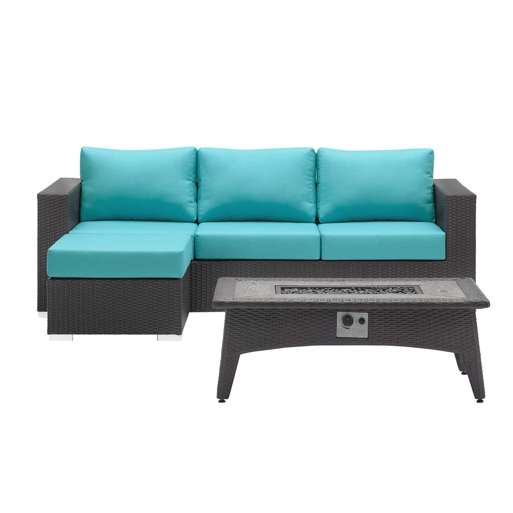 Convene 3 Piece Set Outdoor Patio with Fire Pit by Modway
