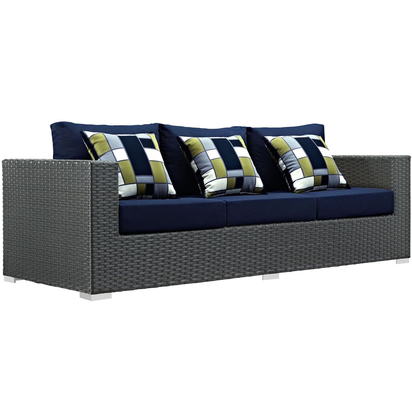 Sojourn 3 Piece Outdoor Patio Sunbrella¨ Sectional Set by Modway