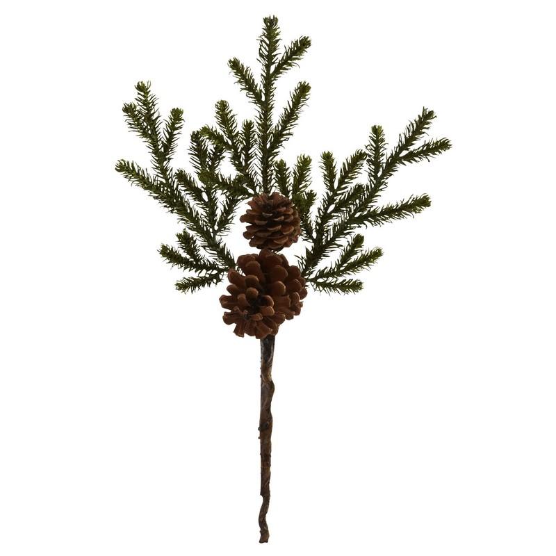 19" Pine & Pinecone Artificial Flower Bundle (Set of 12))