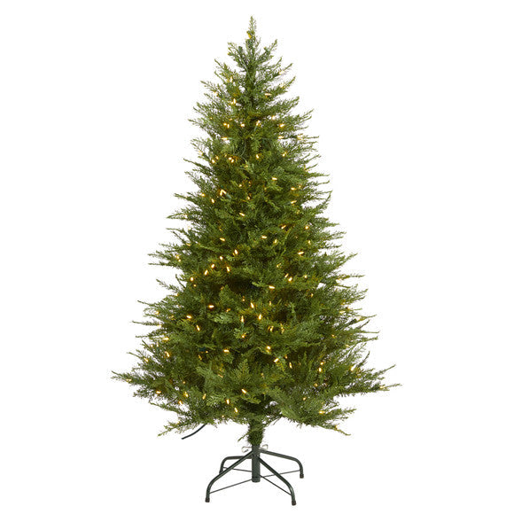 5' Wisconsin Fir Artificial Christmas Tree with 250 Warm White LED Lights