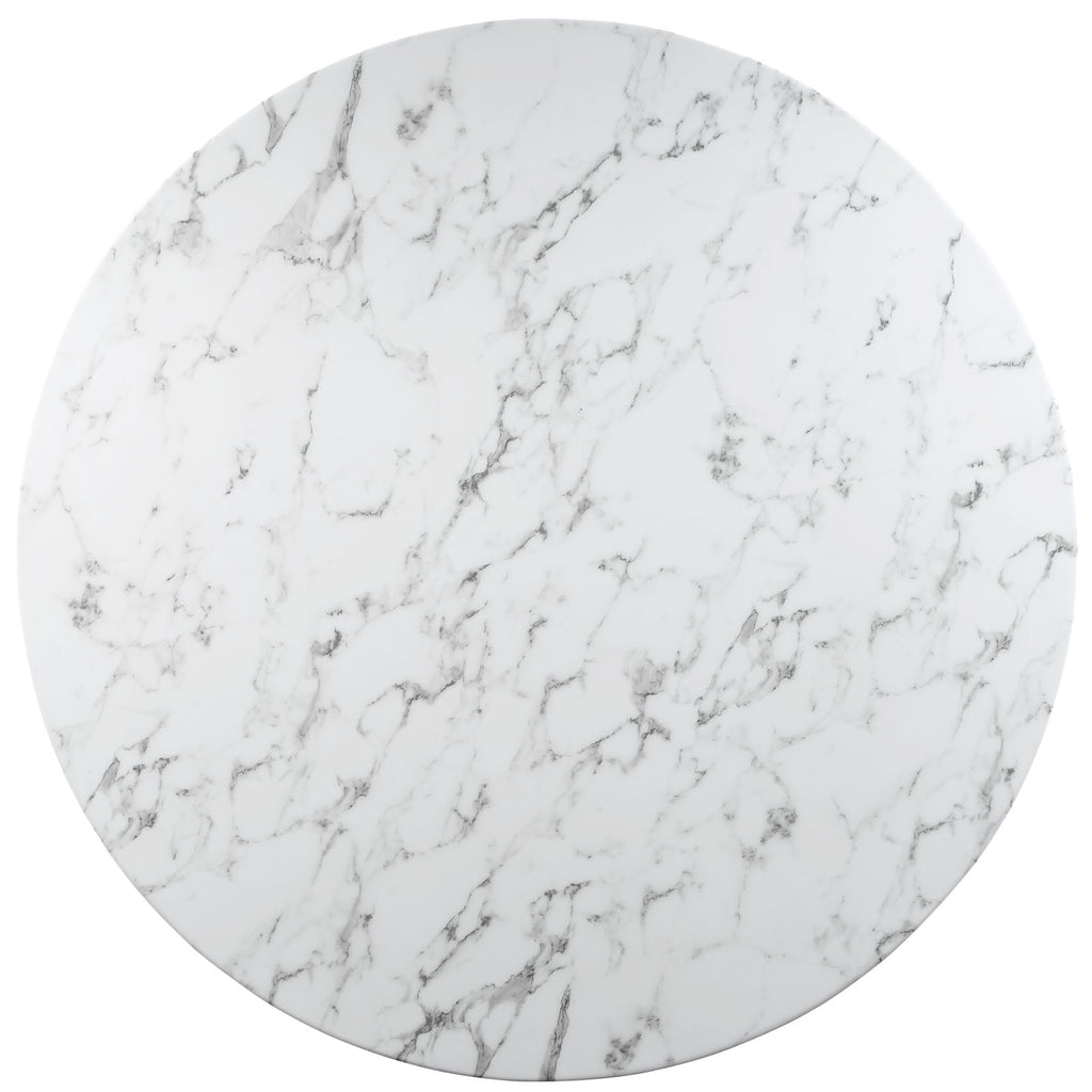 Lippa 60" Round Faux Marble Dining Table by Modway
