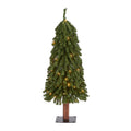 3' Grand Alpine Artificial Christmas Tree with 50 Clear Lights w/Natural Trunk