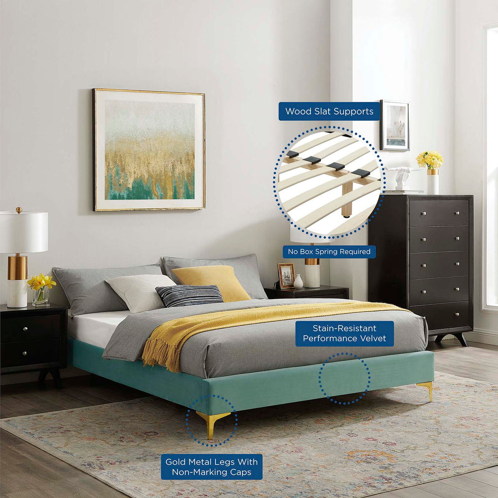 Sutton Performance Velvet King Bed Frame by Modway