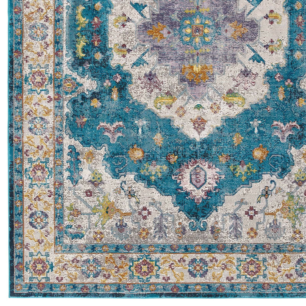 Success Anisah Distressed Floral Vintage Medallion 4x6 Area Rug by Modway