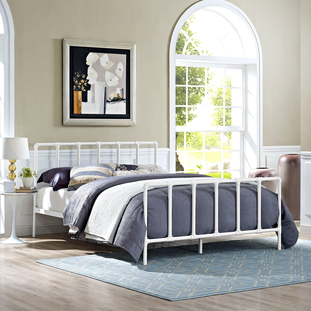Dower Stainless Steel Queen Bed by Modway