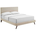 Macie Fabric Queen Platform Bed with Round Splayed Legs by Modway