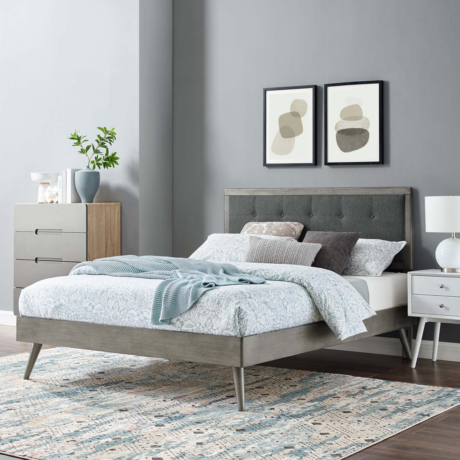 Willow Wood Queen Platform Bed With Splayed Legs by Modway