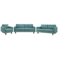 Empress Sofa, Loveseat and Armchair Set of 3 by Modway