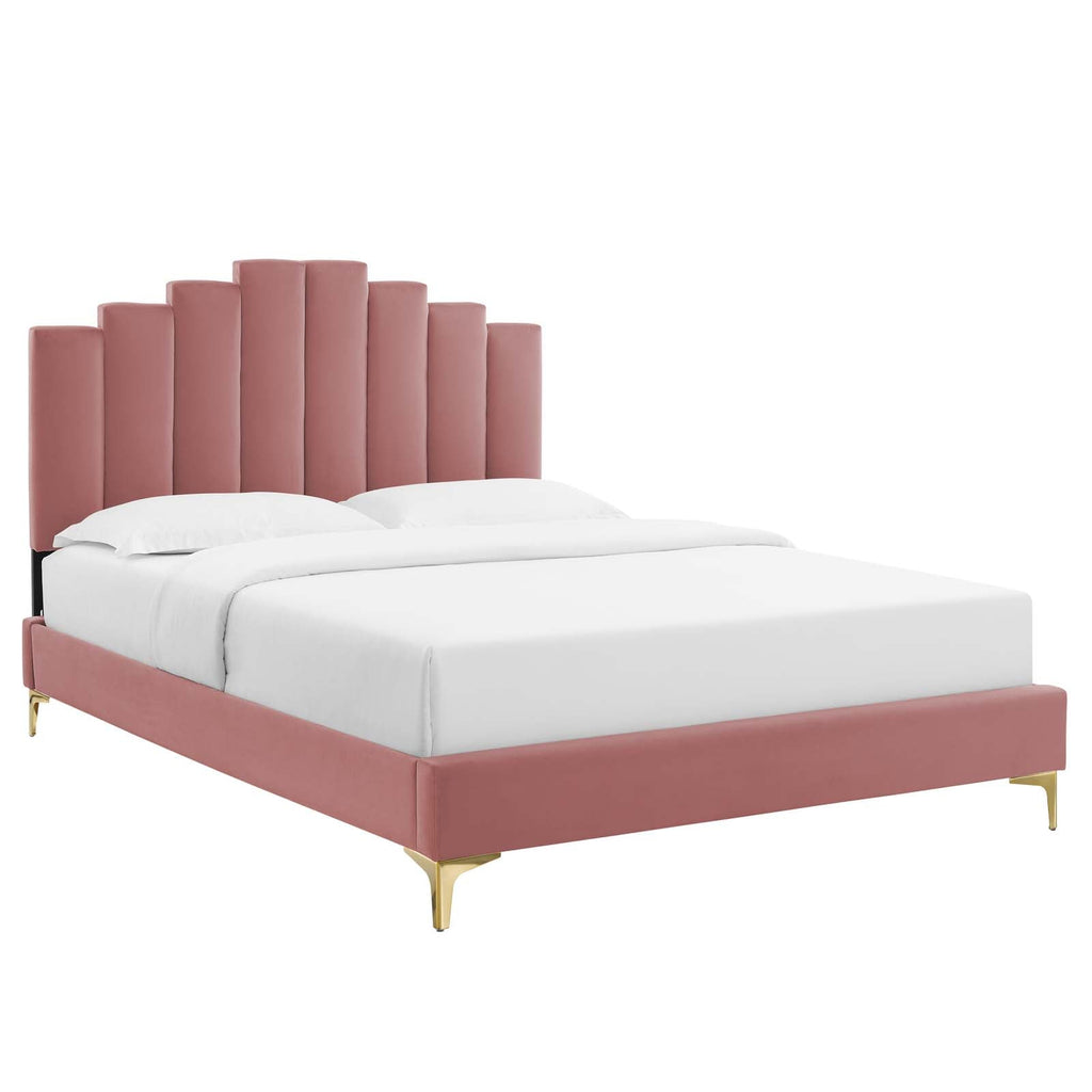 Elise Performance Velvet Twin Platform Bed by Modway
