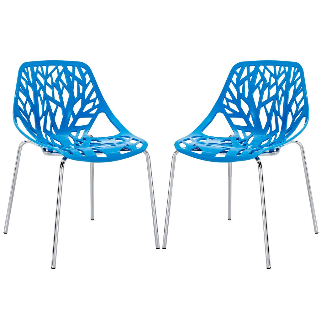 Stencil Plastic Dining Side Chair Set of 2 by Modway