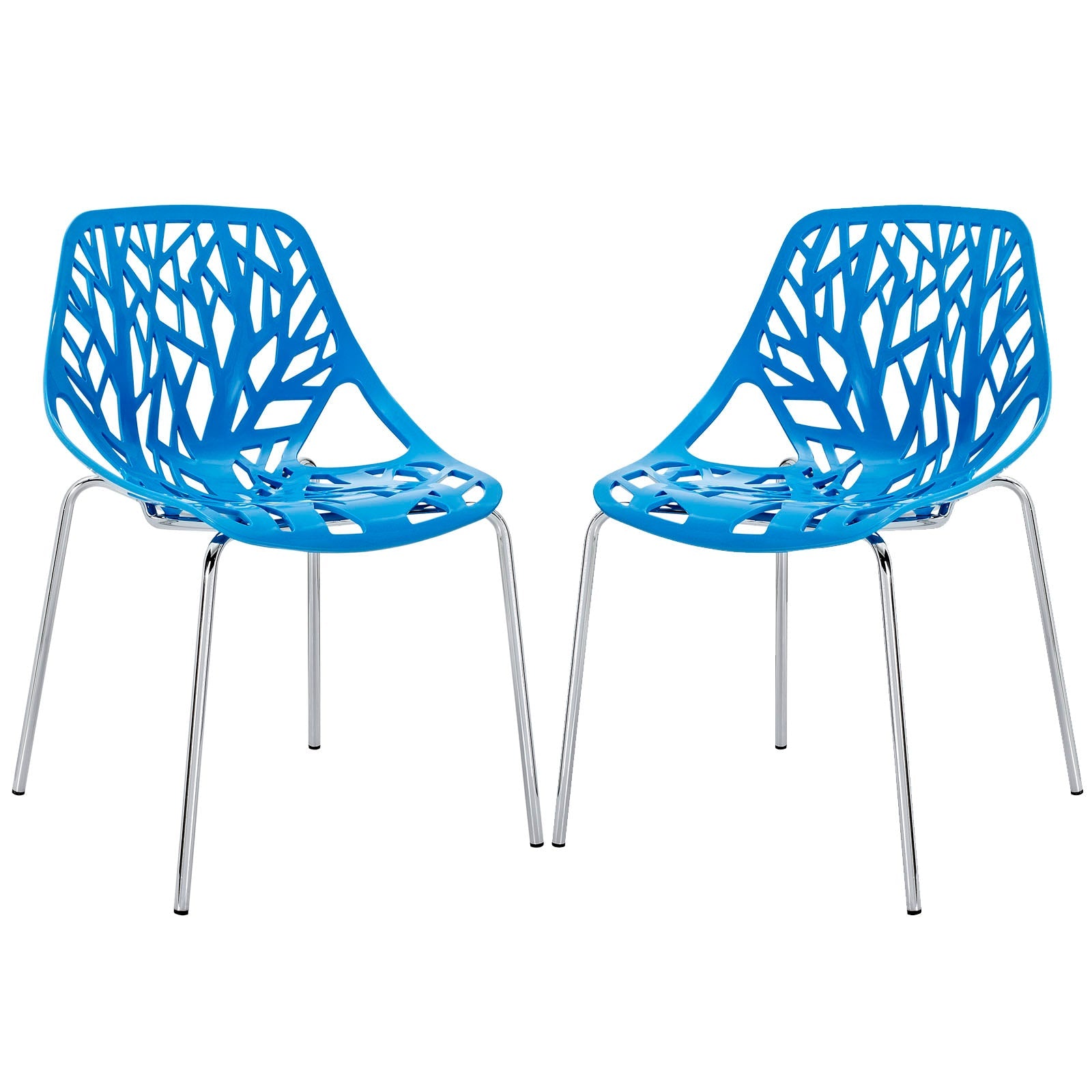 Stencil Plastic Dining Side Chair Set of 2 by Modway