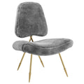 Ponder Upholstered Sheepskin Fur Lounge Chair by Modway