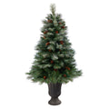 50' Snowed French Alps Mountain Pine Artificial Christmas Tree w/ 237 Bendable