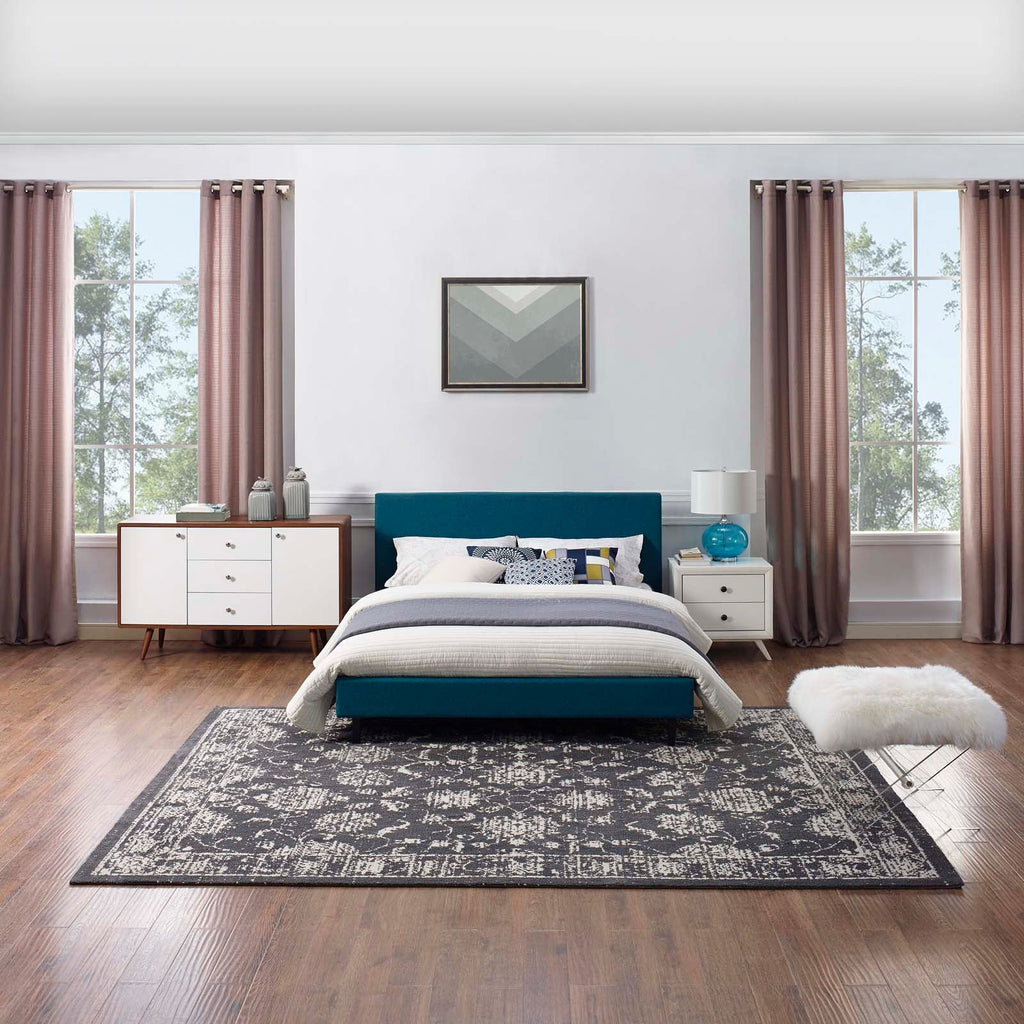 Kazia Distressed Floral Lattice 8x10 Area Rug by Modway