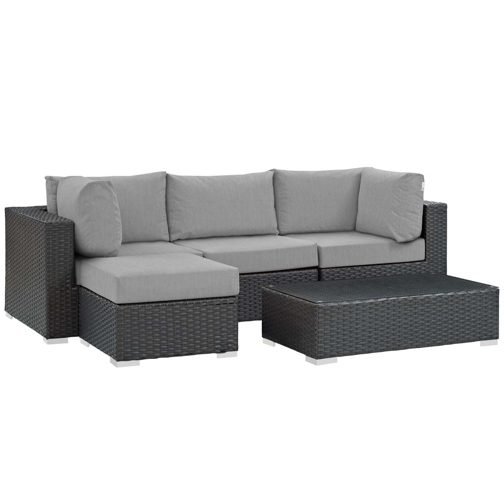 Sojourn 5 Piece Outdoor Patio Sunbrella¨ Sectional Set by Modway