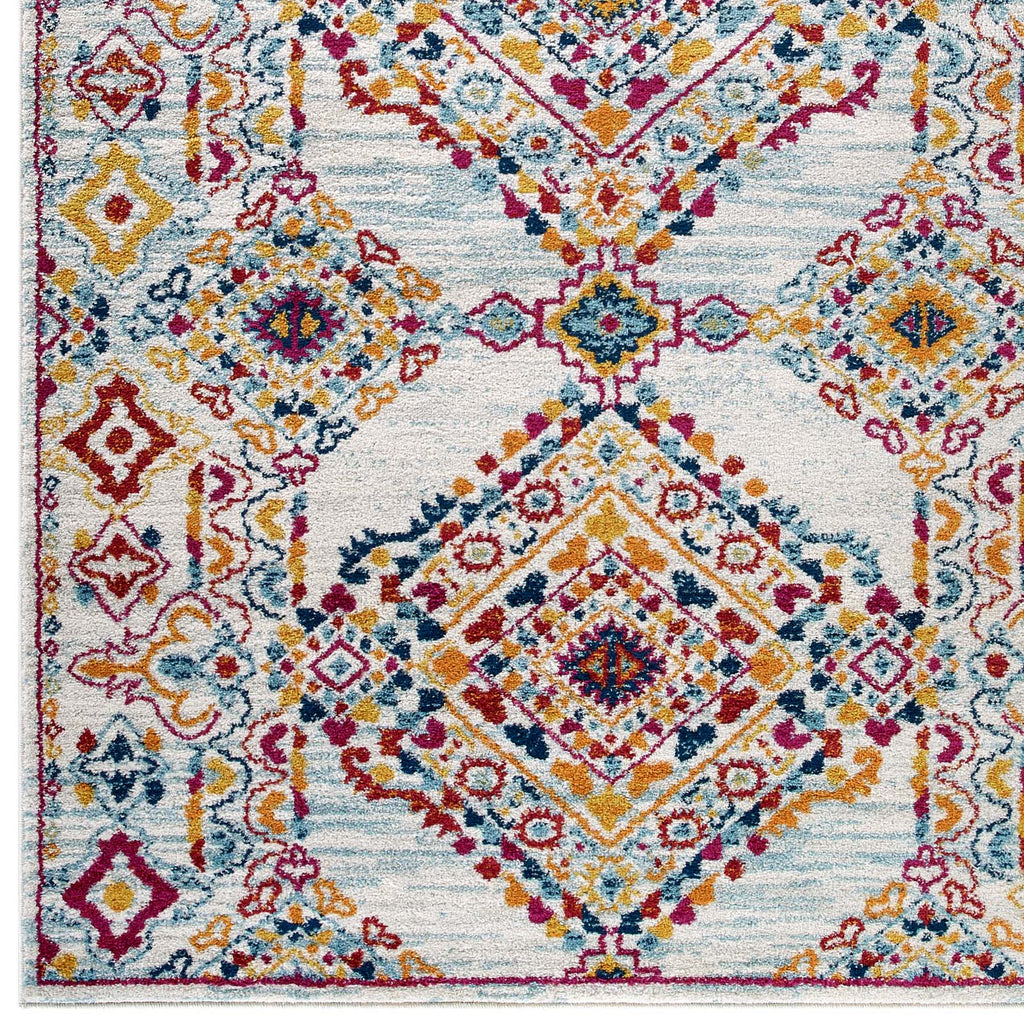 Entourage Khalida Distressed Floral Lattice 8x10 Area Rug by Modway