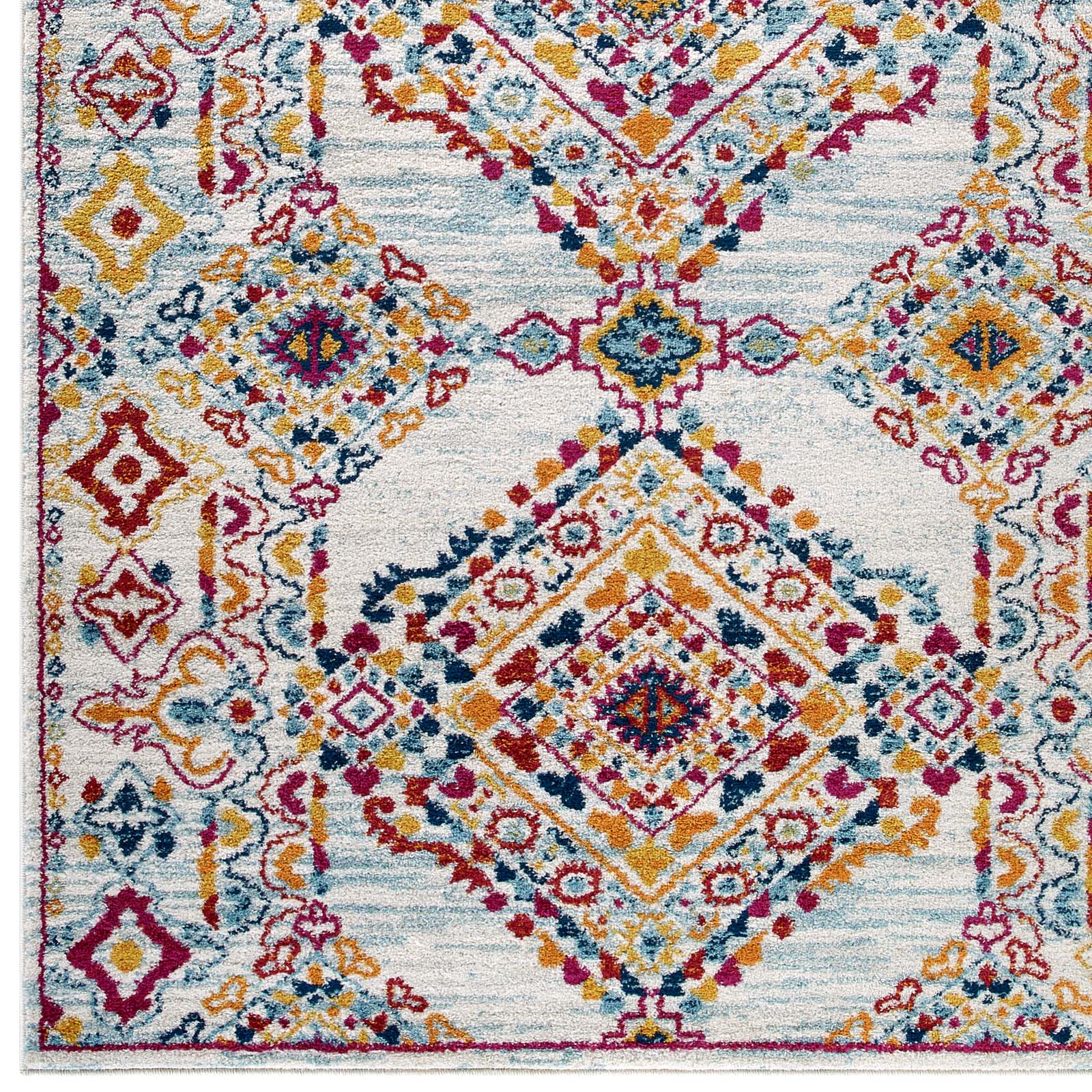 Entourage Khalida Distressed Floral Lattice 8x10 Area Rug by Modway