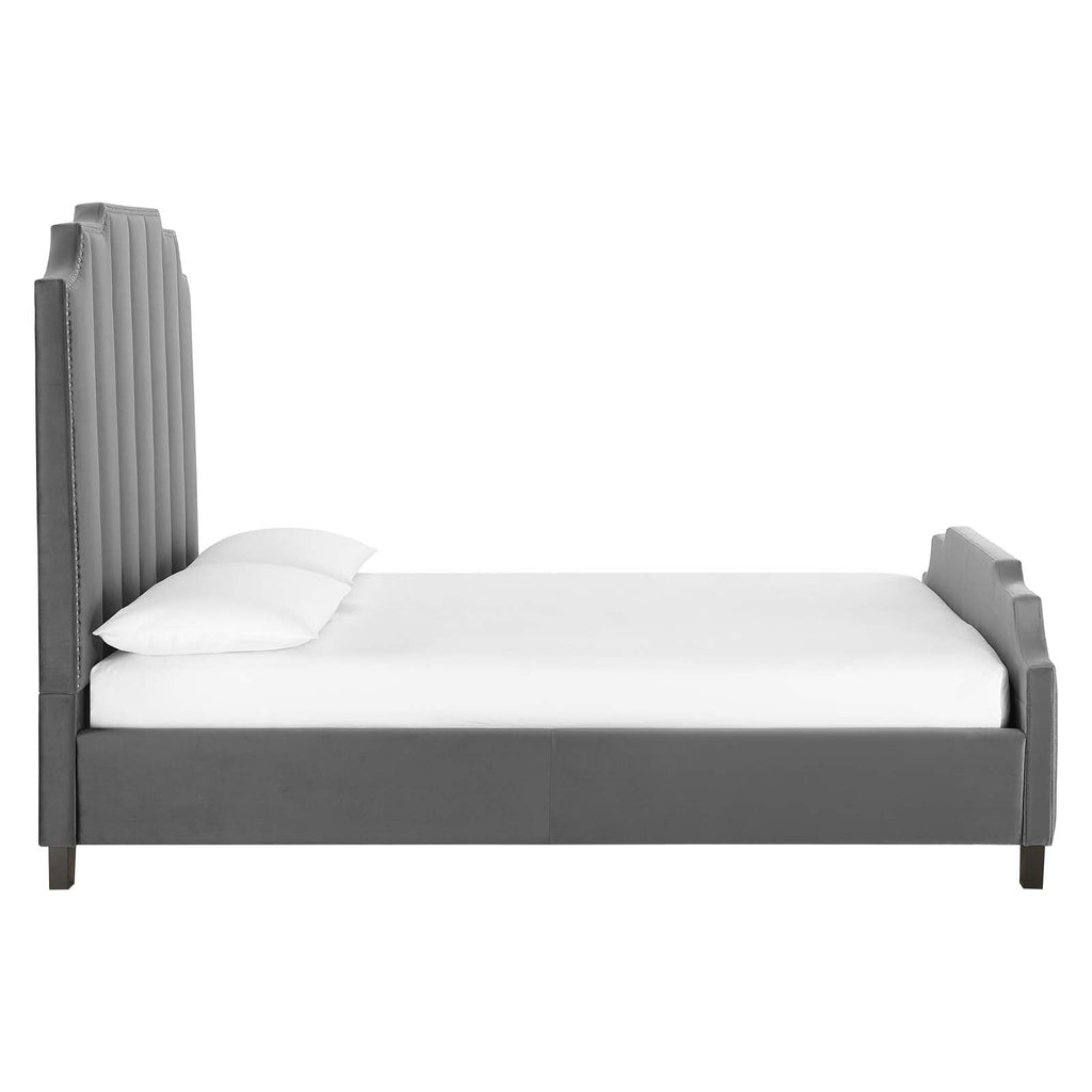 Lucille Performance Velvet Queen Platform Bed by Modway