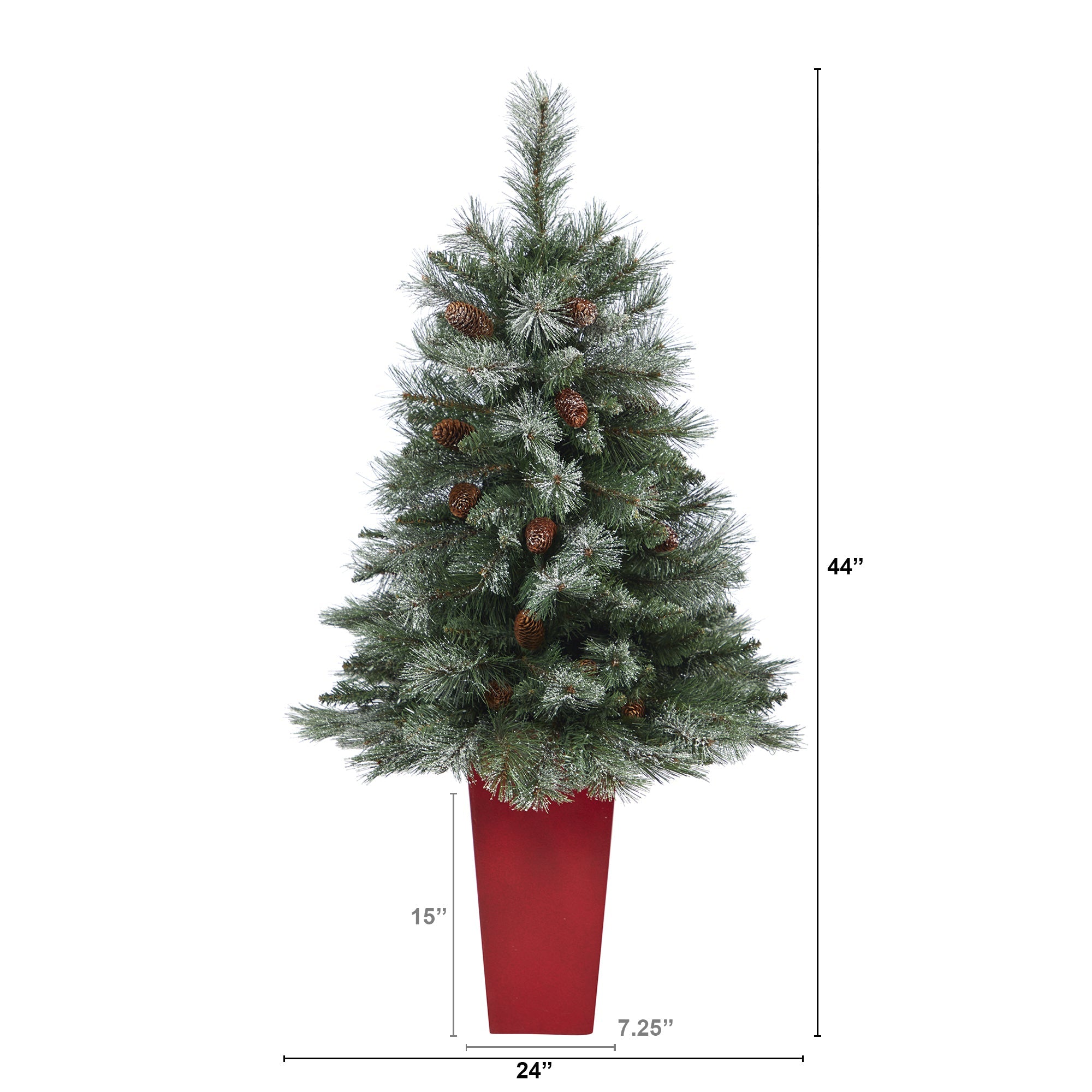 44' Snowed French Alps Mountain Pine Artificial Christmas Tree w/ 135 Bendable