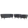 Bestow 3 Piece Upholstered Fabric Sofa and Armchair Set by Modway