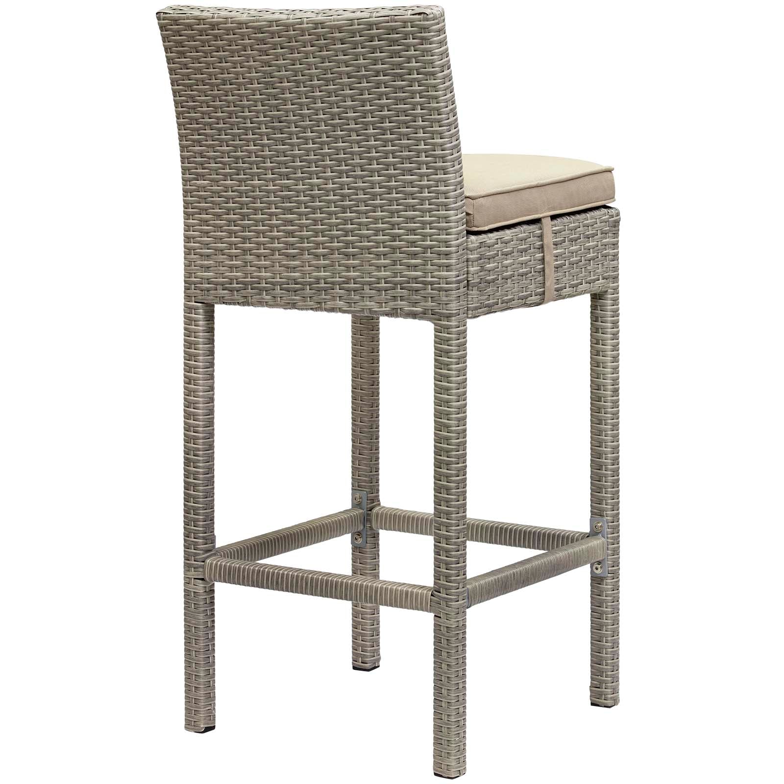 Conduit Outdoor Patio Wicker Rattan Bar Stool Set of 4 by Modway