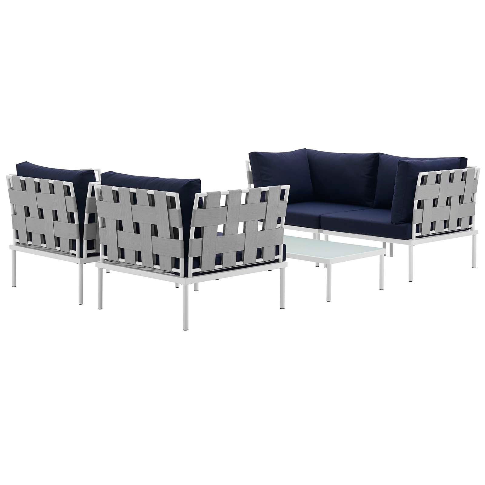 Harmony 5Piece Outdoor Patio Aluminum Sectional Sofa Set by Modway