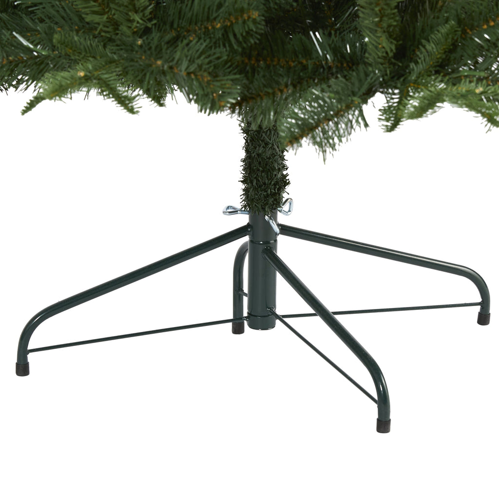 7' Grand Teton Spruce Flat Back Artificial Christmas Tree w/220 Clear LED