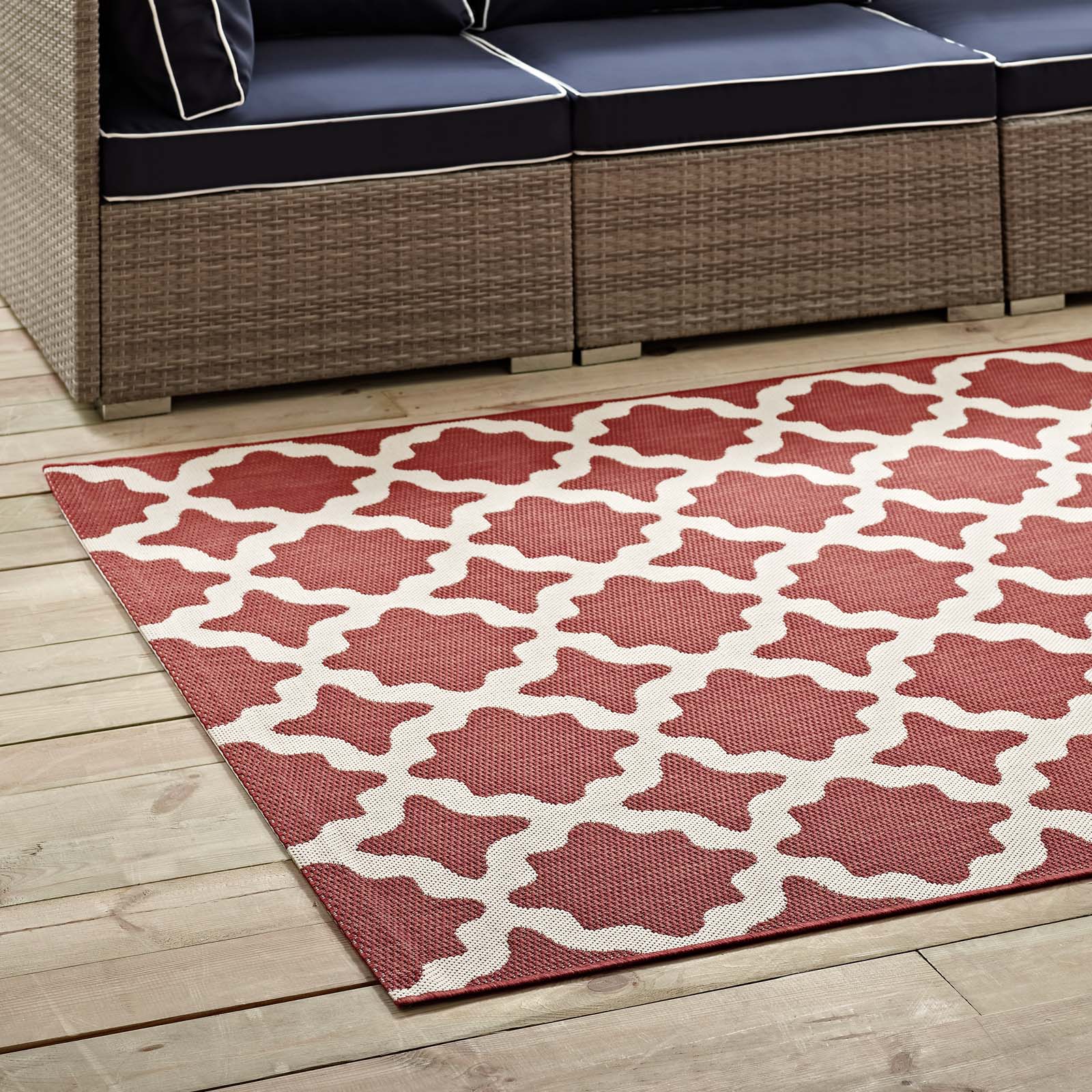 Cerelia Moroccan Trellis Indoor and Outdoor 8x10 Area Rug by Modway