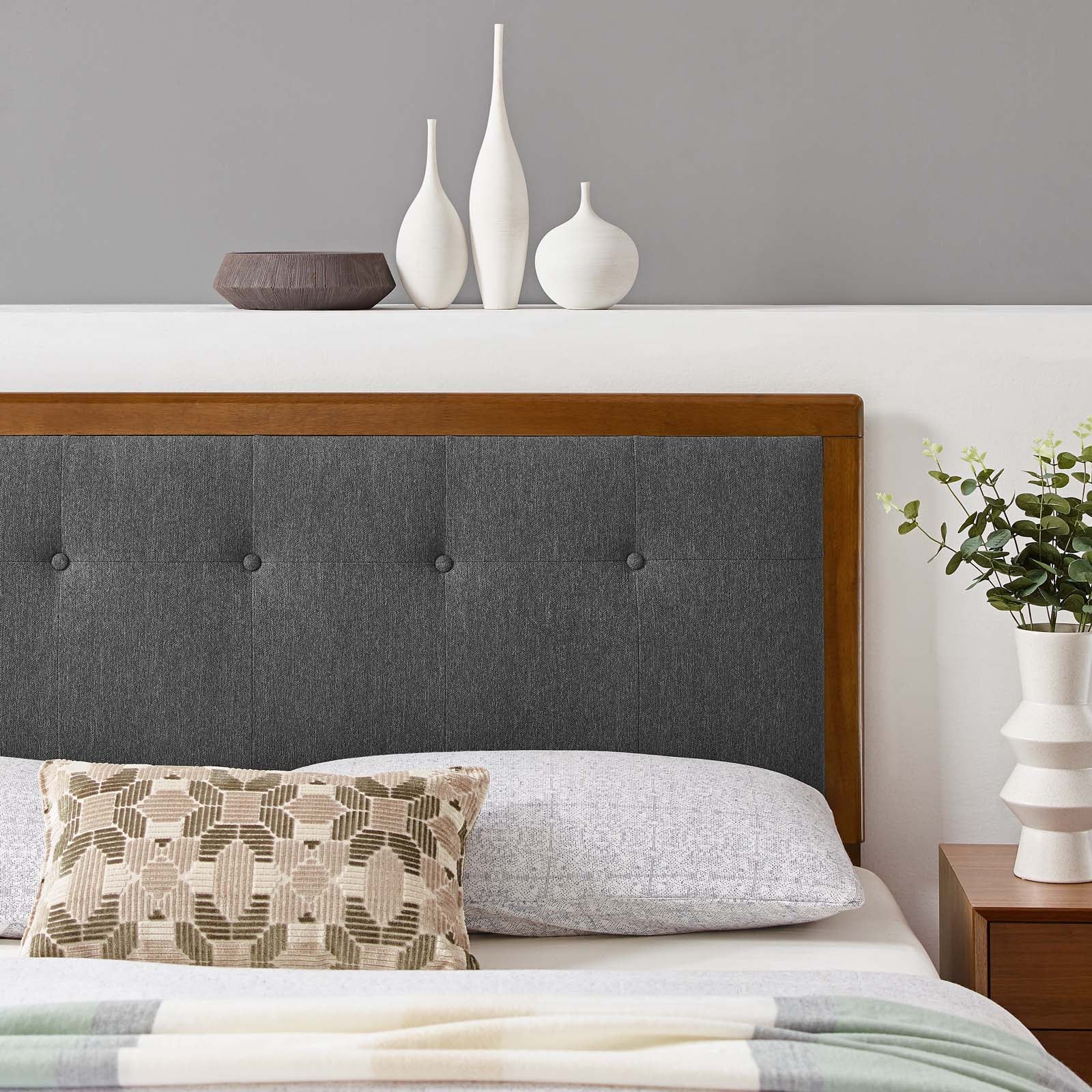 Draper Tufted Fabric and Wood Full Headboard by Modway