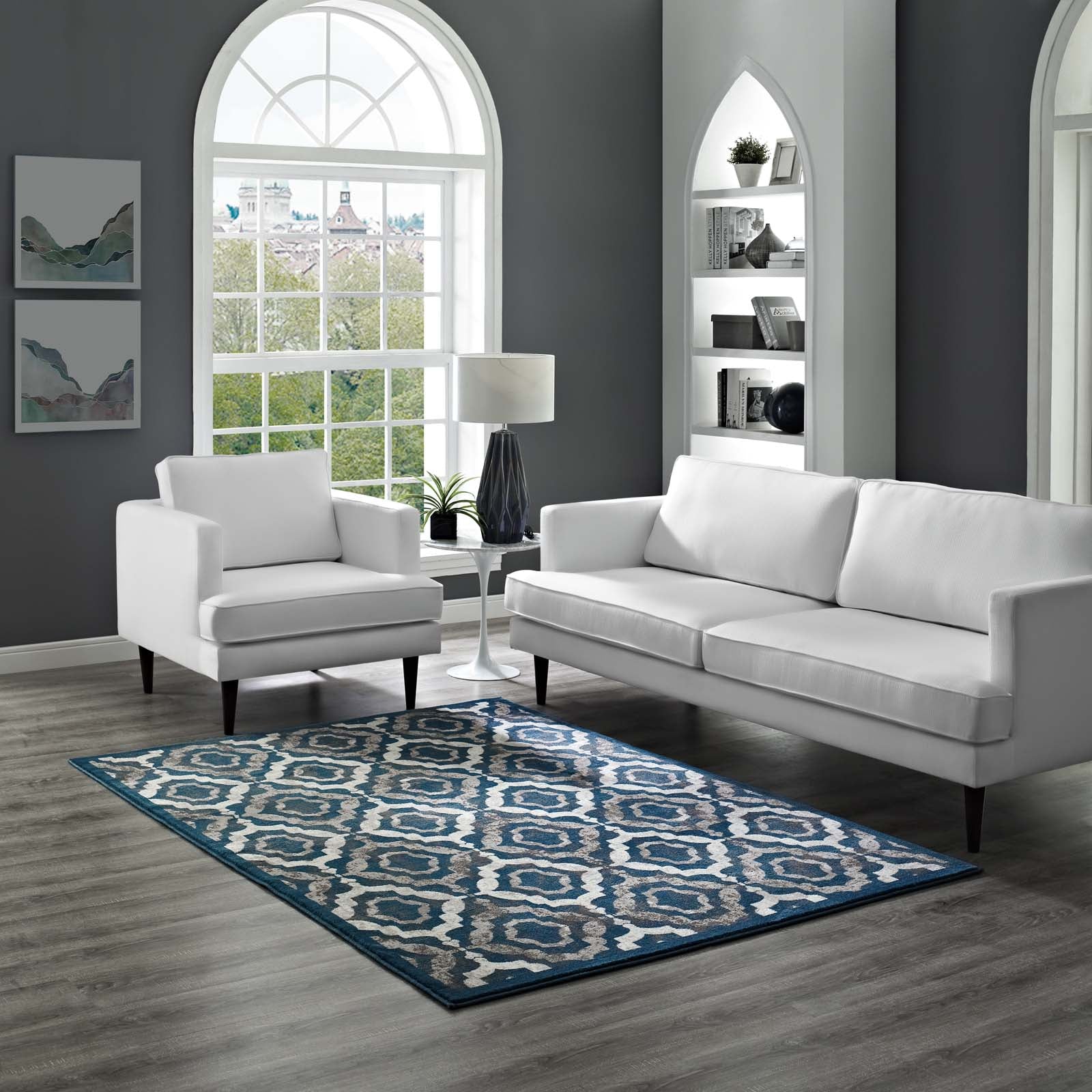 Kalinda Rustic Vintage Moroccan Trellis 8x10 Area Rug by Modway