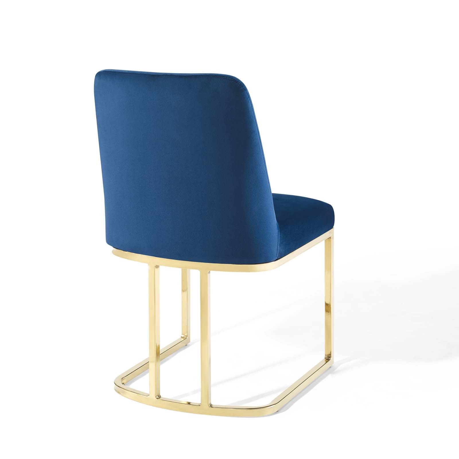Amplify Sled Base Performance Velvet Dining Chairs Set of 2 by Modway