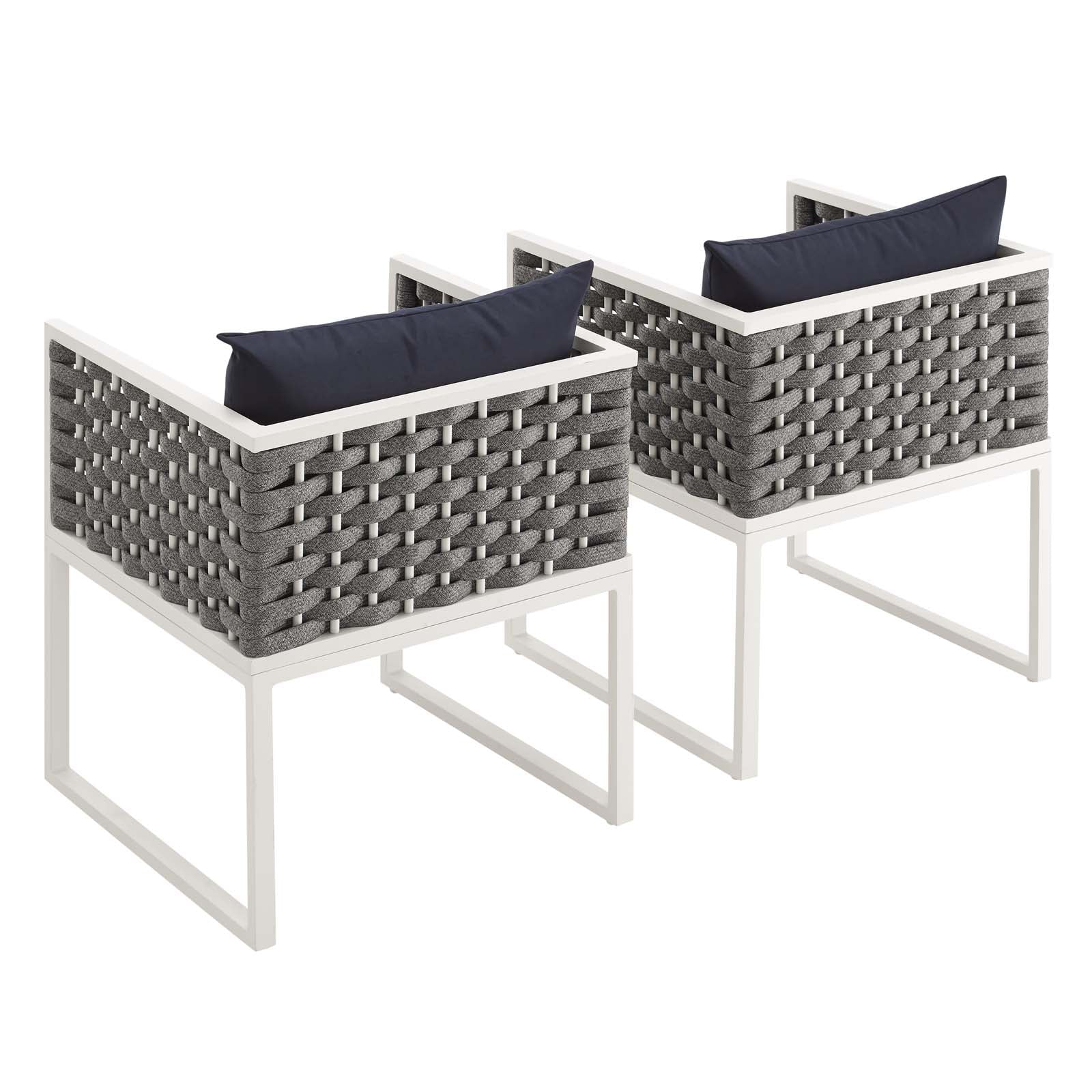 Stance Outdoor Patio Aluminum Dining Armchair Set of 2 by Modway