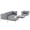 Harmony 6 Piece Outdoor Patio Aluminum Sectional Sofa Set by Modway