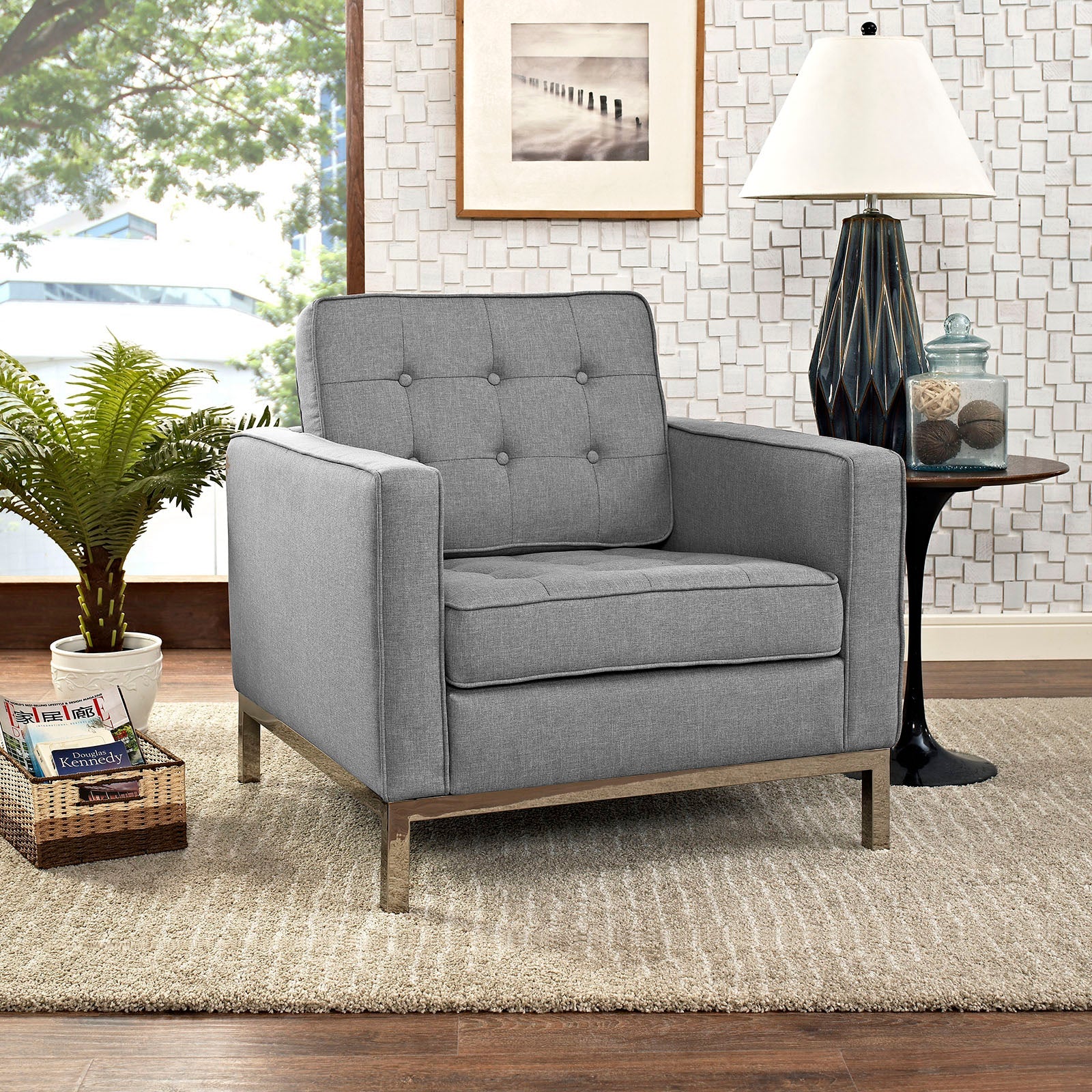 Loft Upholstered Fabric Armchair by Modway