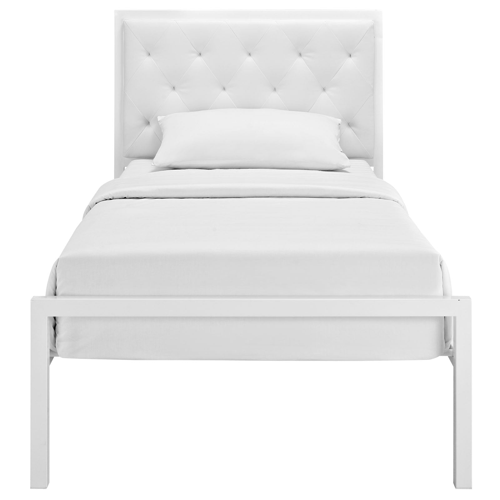 Mia Vinyl Twin Bed by Modway