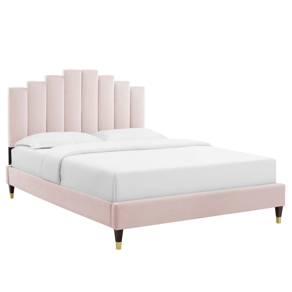 Elise Performance Velvet King Platform Bed by Modway