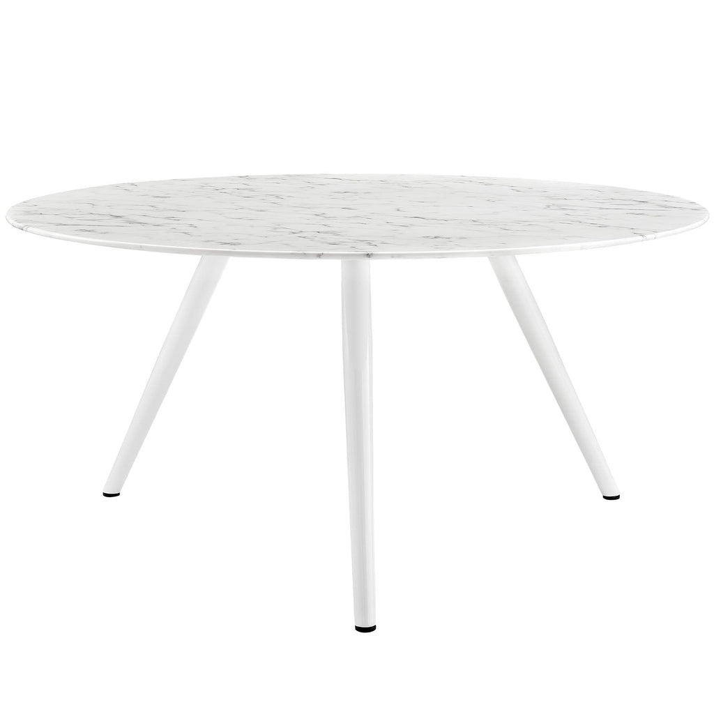 Lippa 60" Round Faux Marble Dining Table with Tripod Base by Modway