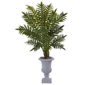 4.5' Evergreen Plant In Gray Urn 6320 By Nearly Natural
