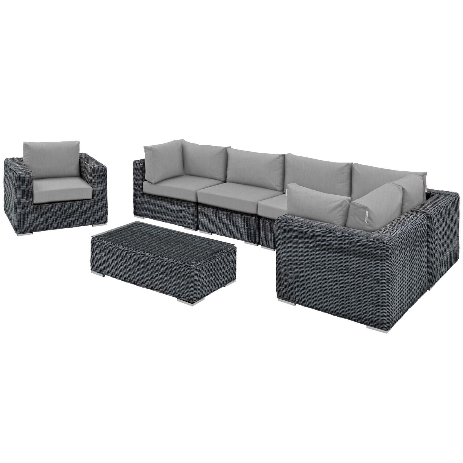 Summon 7 Piece Outdoor Patio Sunbrella¨ Sectional Set by Modway
